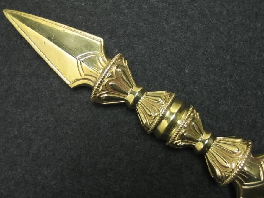 【修縁堂】チベット密教法器 独鈷杵 金剛杵 仏教 真鍮製 vajra16.5cm チベット仏教法器 大五鈷杵 金剛杵 真鍮製 vajra 密教法具 24cm